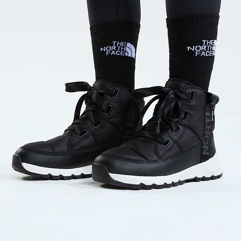 Womens ThermoBall LaceUp Luxe Waterproof Boots TNF TNF BlackAsphalt Grey ALT4