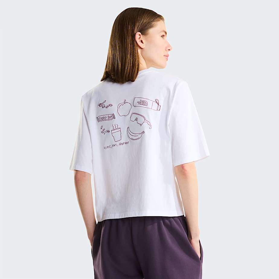 Tshirt Hike Picnic Boxy con grafica da donna TNF HERO