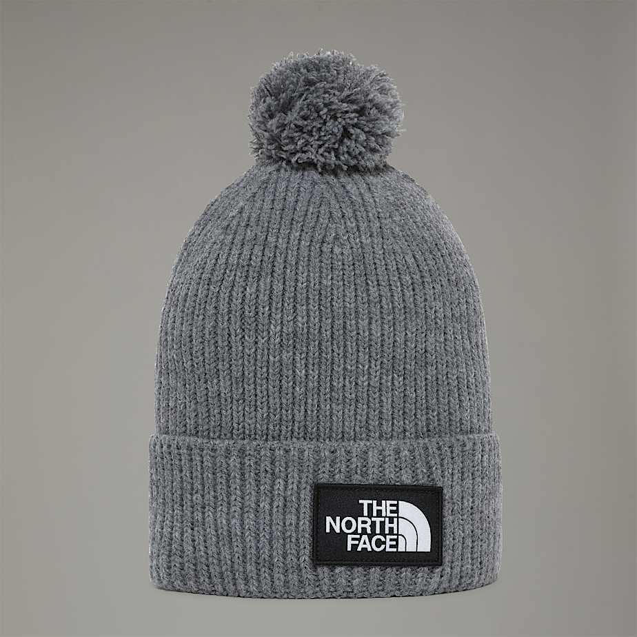 The North Face Tnf Logo Box Beanie Mit Bommel Tnf Medium Grey Heather Größe Einheitsgröße male