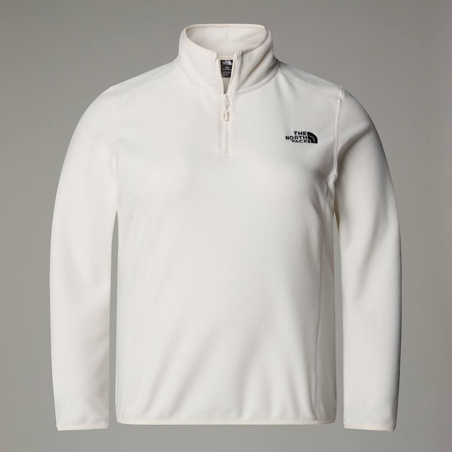 The North Face 100 Glacier Fleece Mit 1/4-langem Rv In Übergröße Für Damen White Dune Größe 3X female