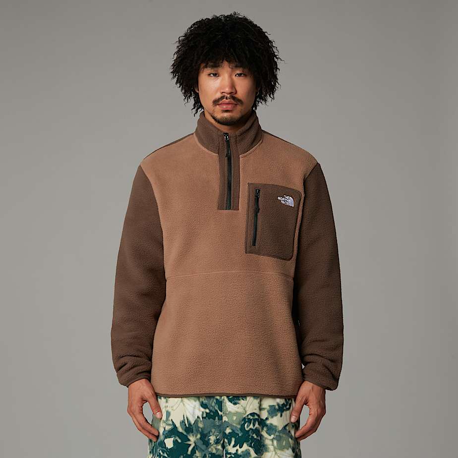 The North Face Yumiori Fleecejacke Mit 1/4-langem Rv Für Herren Latte-smokey Brown-tnf Black Größe S male