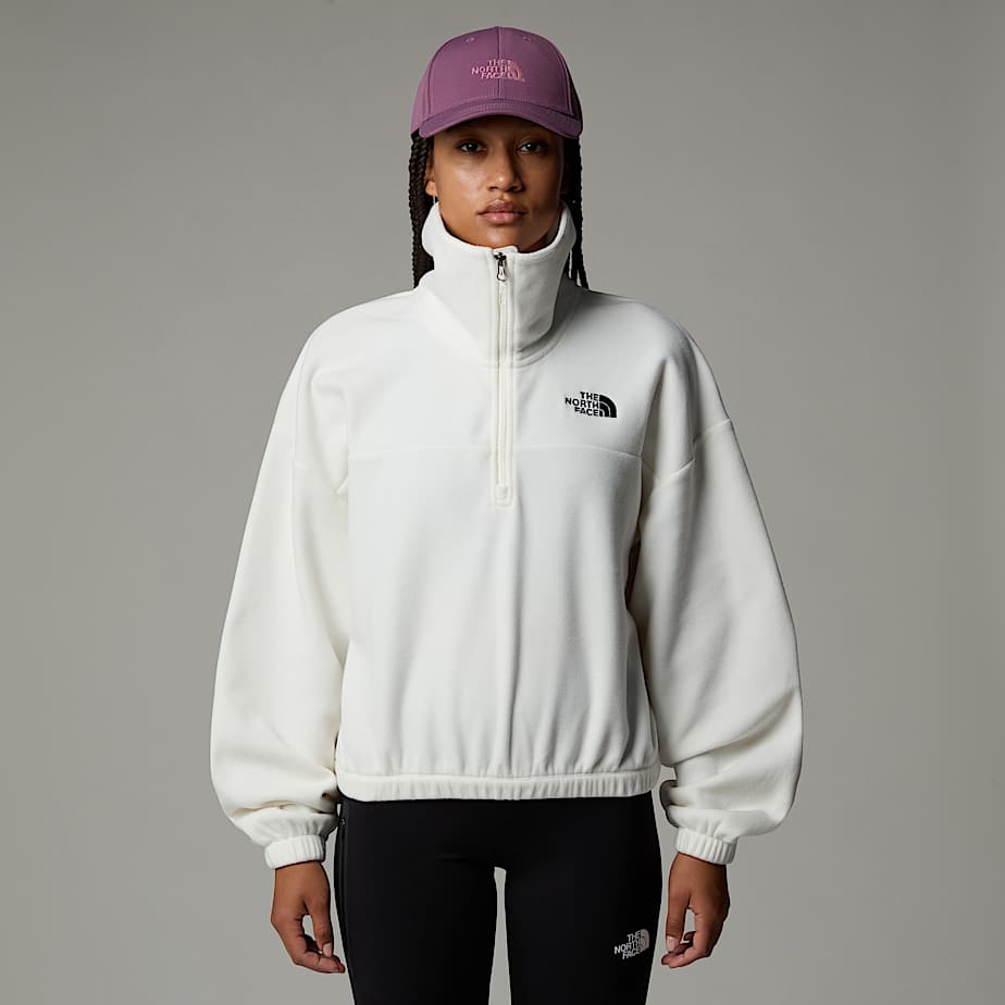 The North Face 100 Glacier Fleece Mit 1/2-langem Rv Für Damen White Dune Größe XL female