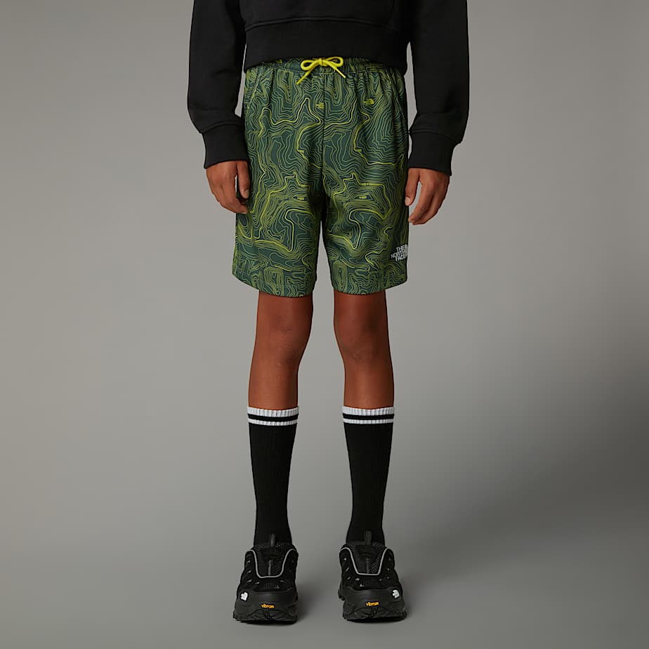 The North Face Never Stop Shorts Für Jungen Duck Green Tnf Topo Print Größe XL male