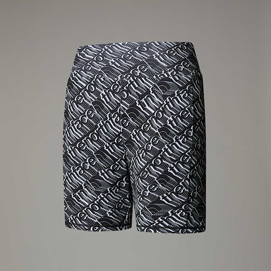 The North Face Never Stop Bike Shorts Für Mädchen Tnf Black Diags Logo Print Größe XL female