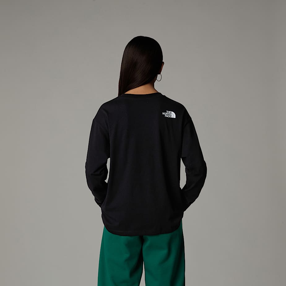 Oversized Varsity-T-shirt met lange mouwen en print voor tieners