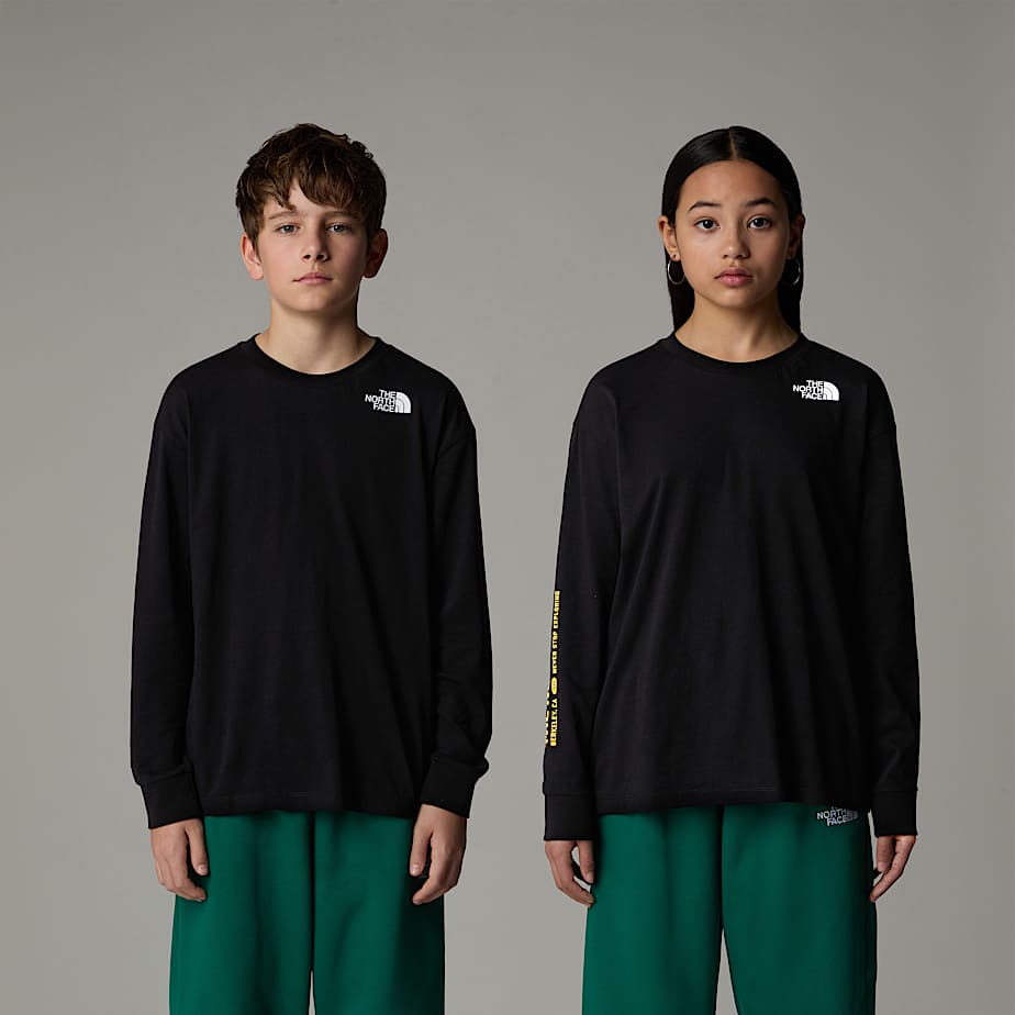 Oversized Varsity-T-shirt met lange mouwen en print voor tieners