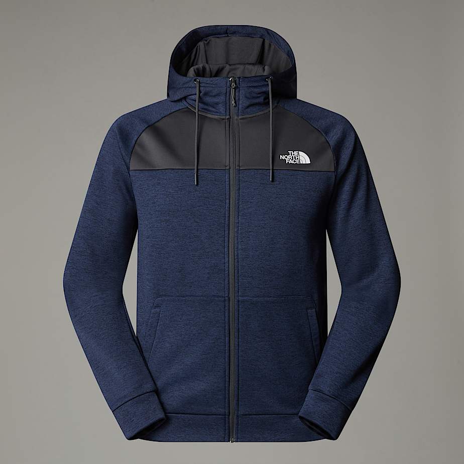 The North Face Reaxion Fleece Kapuzenpulli Mit Durchgehendem Rv Für Herren Summit Navy Dark Heather-asphalt Grey Größe L...