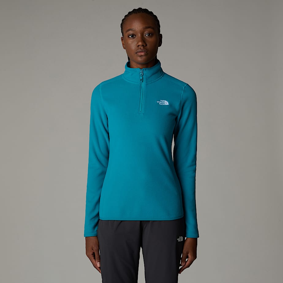 The North Face 100 Glacier Fleece Mit 1/4-langem Rv Für Damen Deep Teal Größe S female