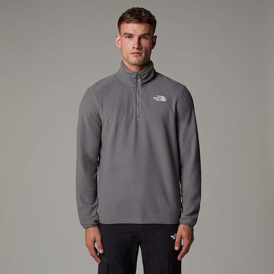 The North Face 100 Glacier Fleece Mit 1/4-langem Rv Für Herren Smoked Pearl Größe XL male
