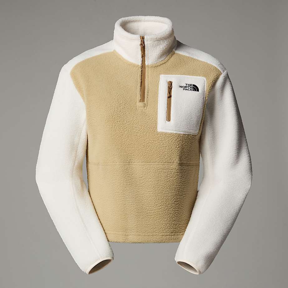 The North Face Yumiori Fleecejacke Mit 1/4-langem Rv Für Damen Khaki Stone-white Dune-utility Brown Größe XL female