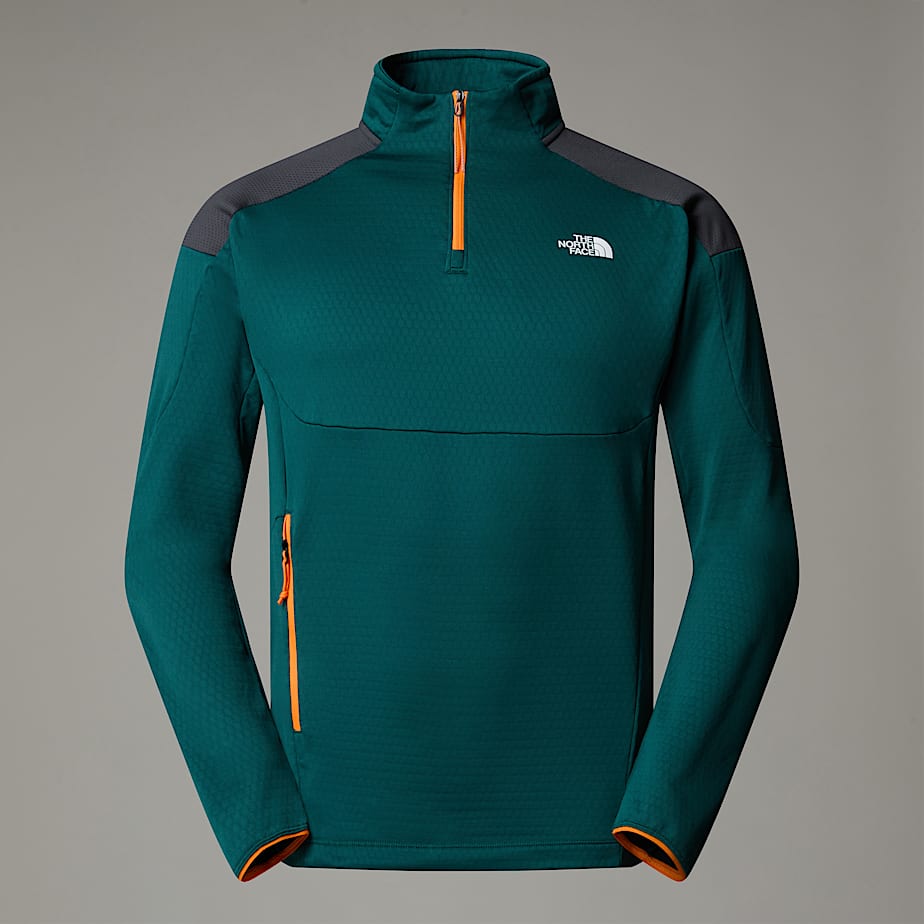 The North Face Kikash Sweatshirt Mit-1/4-langem Rv Für Herren Deep Nori-asphalt Grey-digital Orange Größe XL male