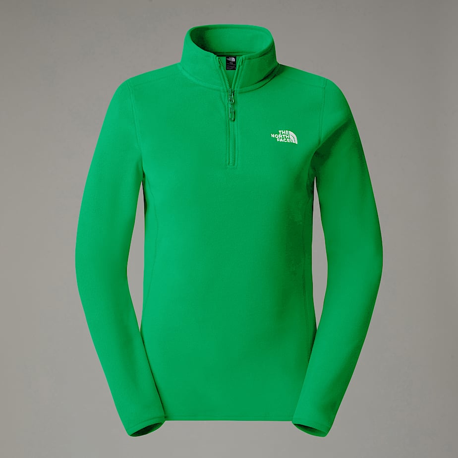 The North Face 100 Glacier Fleece Mit 1/4-langem Rv Für Damen Optic Emerald-npf Größe S female