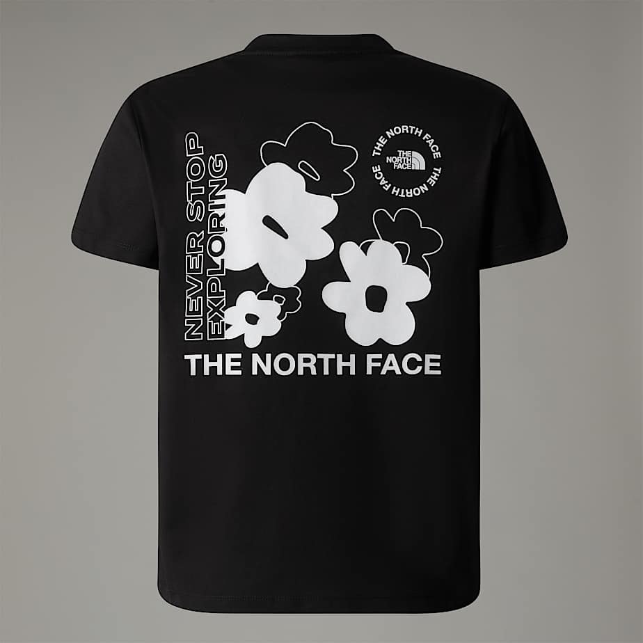 Dziewczęcy luźny T-shirt z grafiką Flower - 2