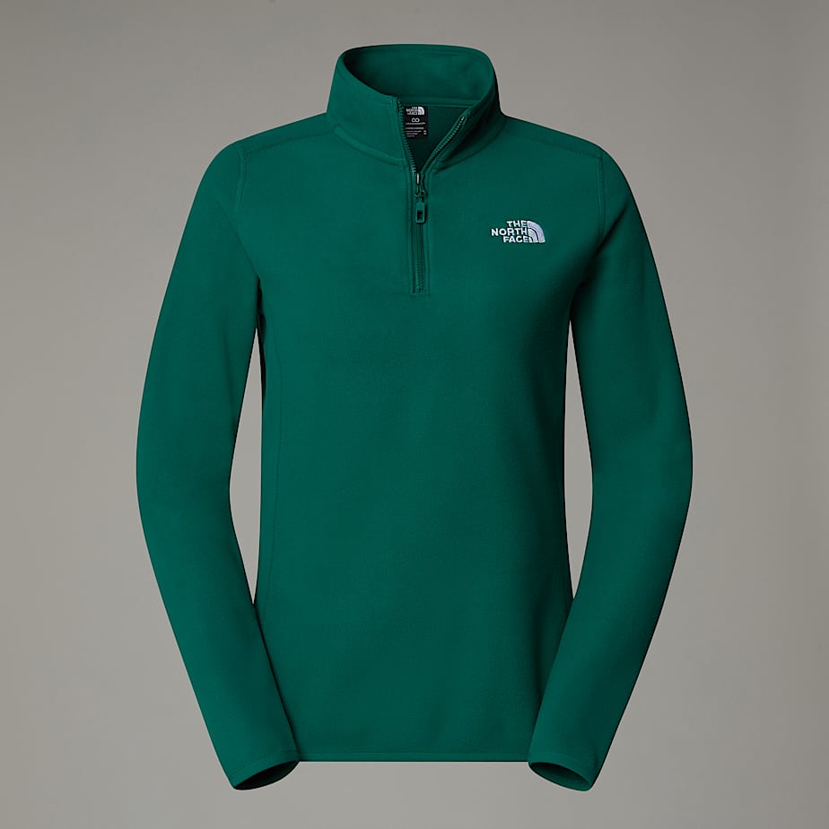 The North Face 100 Glacier Fleece Mit 1/4-langem Rv Für Damen Evergreen Größe XS female
