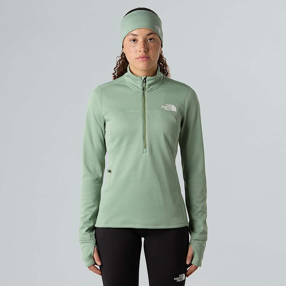 The North Face Winter Warm Pro Fleece Mit 1/4-langem Rv Für Damen Slate Moss Größe M female
