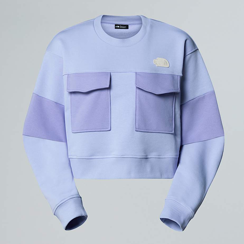 The North Face Terry Kurzgeschnittenes Sweatshirt In Oversize Für Damen Purple Mint Größe S female
