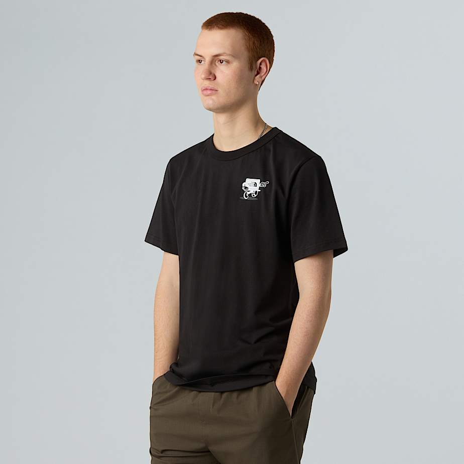Camiseta holgada con logotipo y viñeta
