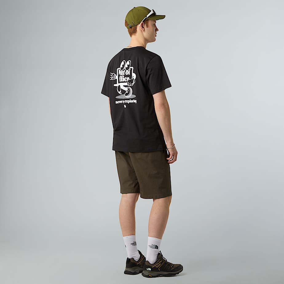 Camiseta holgada con logotipo y viñeta
