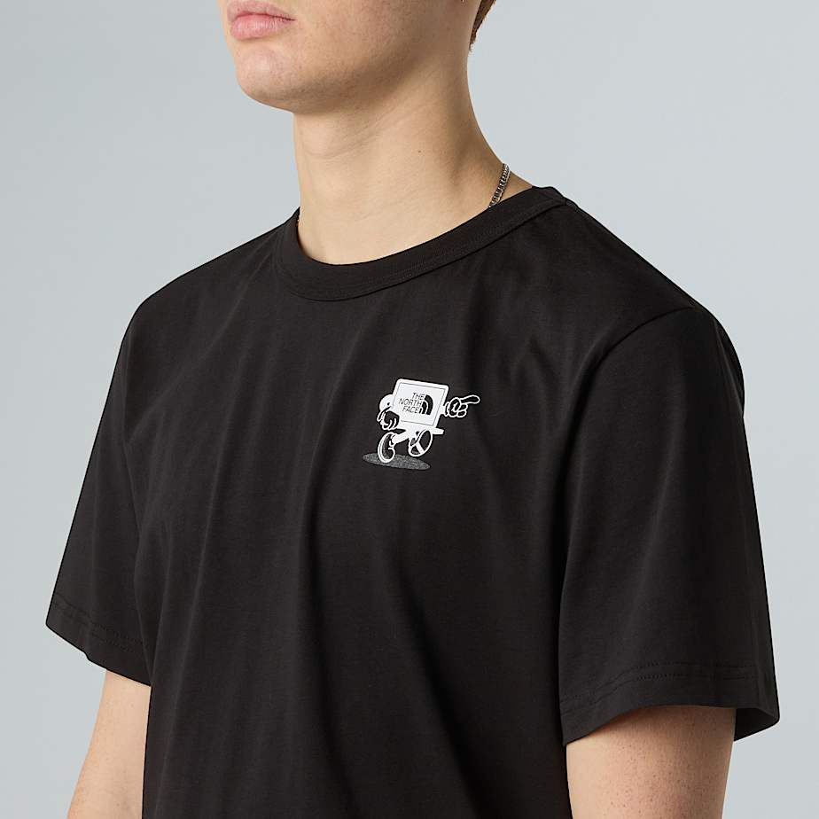 Camiseta holgada con logotipo y viñeta