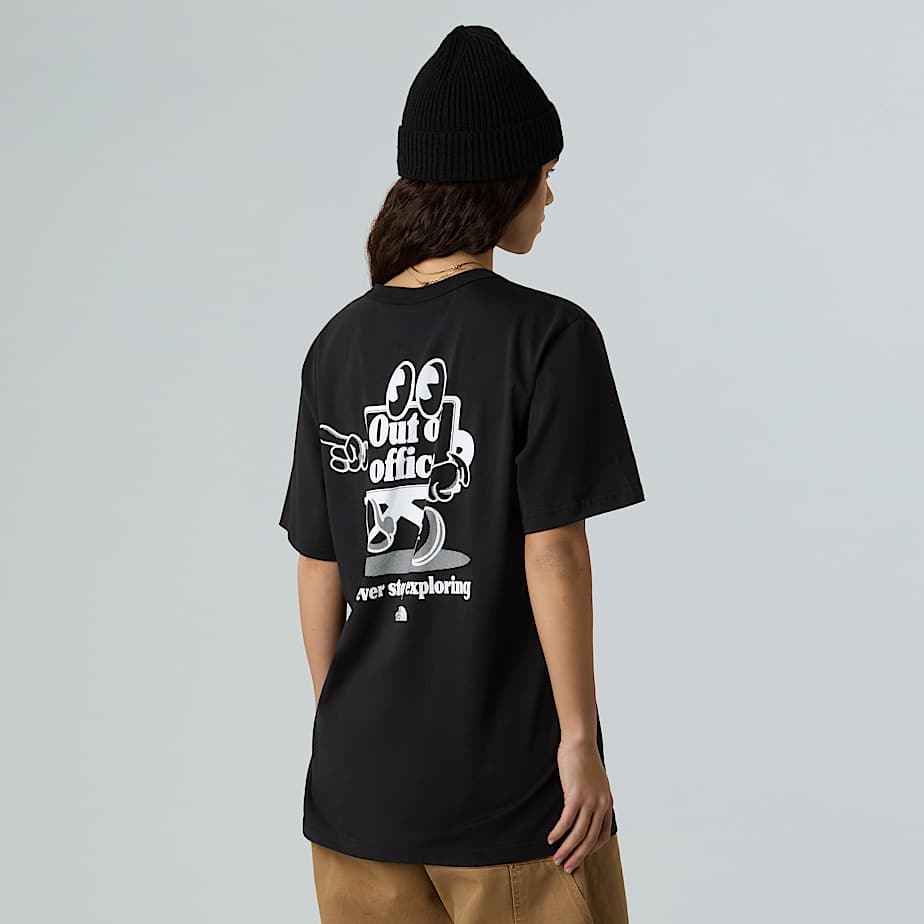 Camiseta holgada con logotipo y viñeta