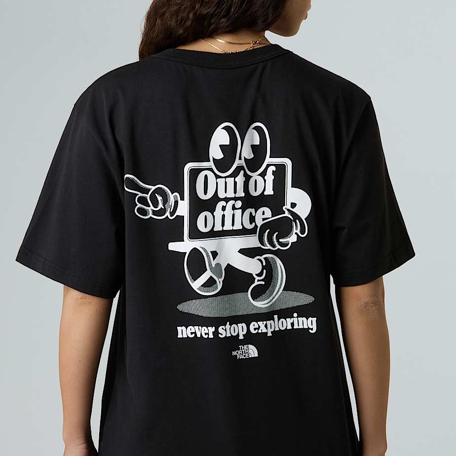 Camiseta holgada con logotipo y viñeta