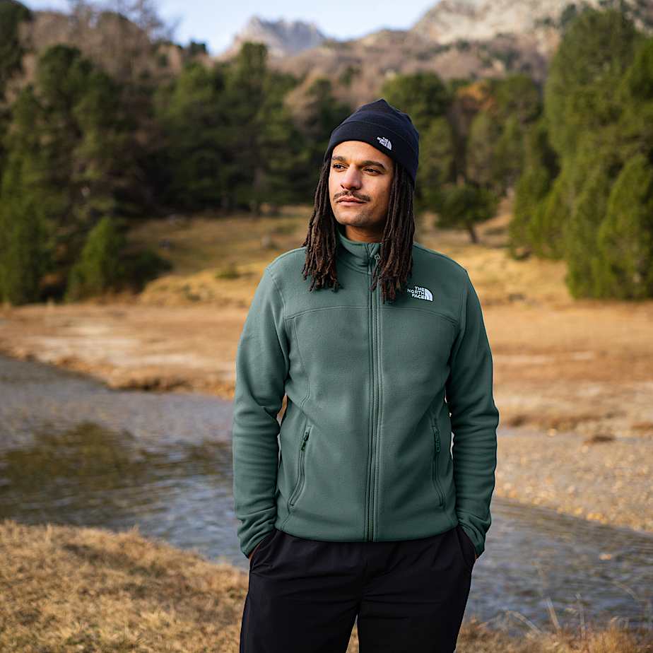 The North Face 100 Glacier Fleece Mit Durchgehendem Rv Für Herren Duck Green Größe S male