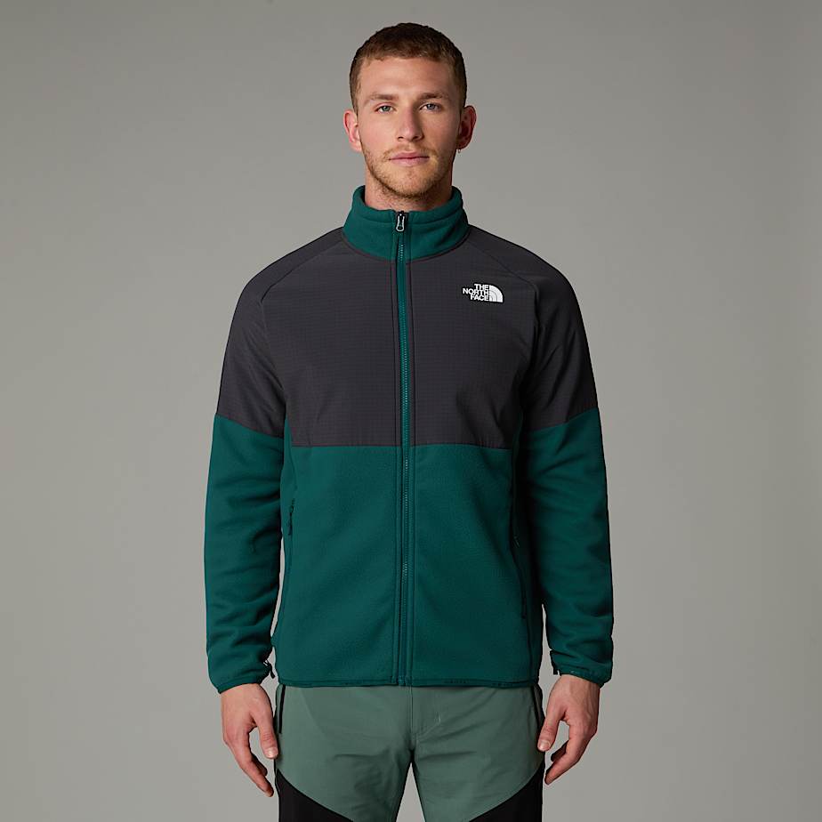 The North Face Glacier Fleece In Schwerer Qualität Mit Durchgehendem Rv Für Herren Deep Nori-asphalt Grey-tnf Black Größ...