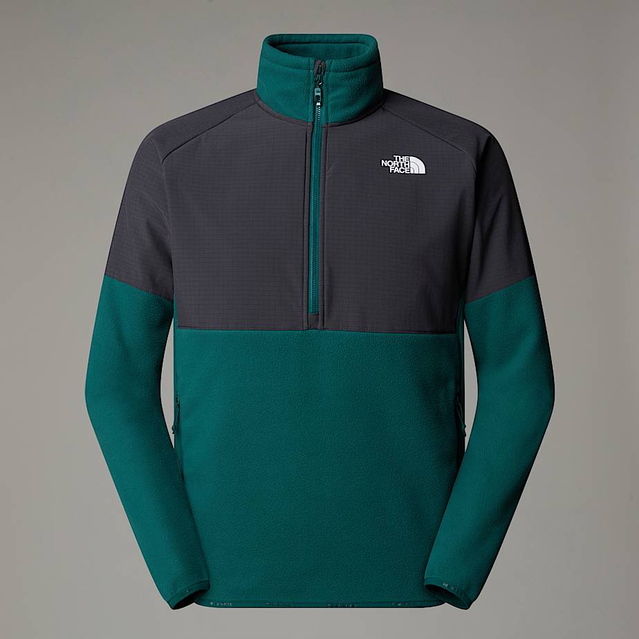 The North Face Glacier Fleece In Schwerer Qualität Mit 1/2-langem Rv Für Herren Deep Nori-asphalt Grey-tnf Black Größe S...