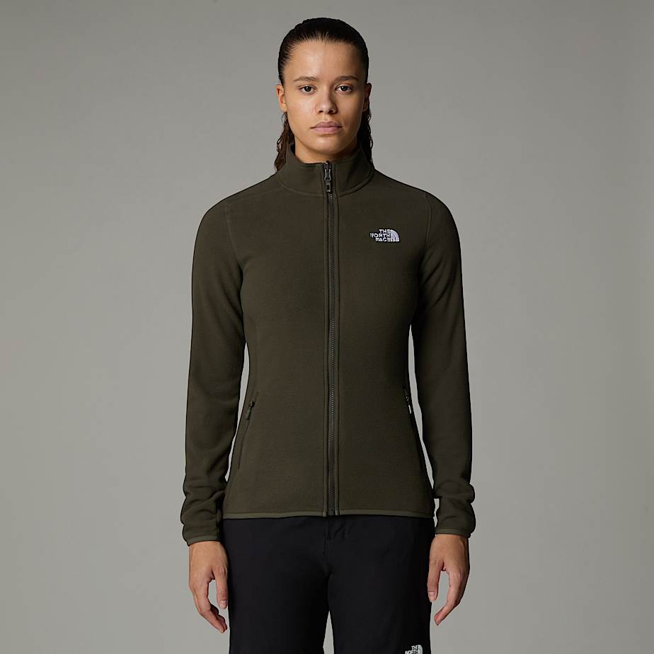 The North Face 100 Glacier Fleece Mit Durchgehendem Rv Für Damen New Taupe Green Größe L female