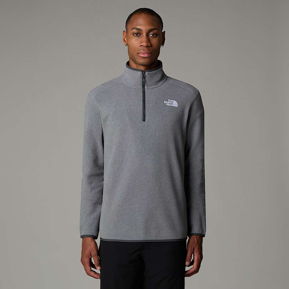 The North Face 100 Glacier Fleece Mit 1/4-langem Rv Für Herren Tnf Medium Grey Heather-npf Größe XL male