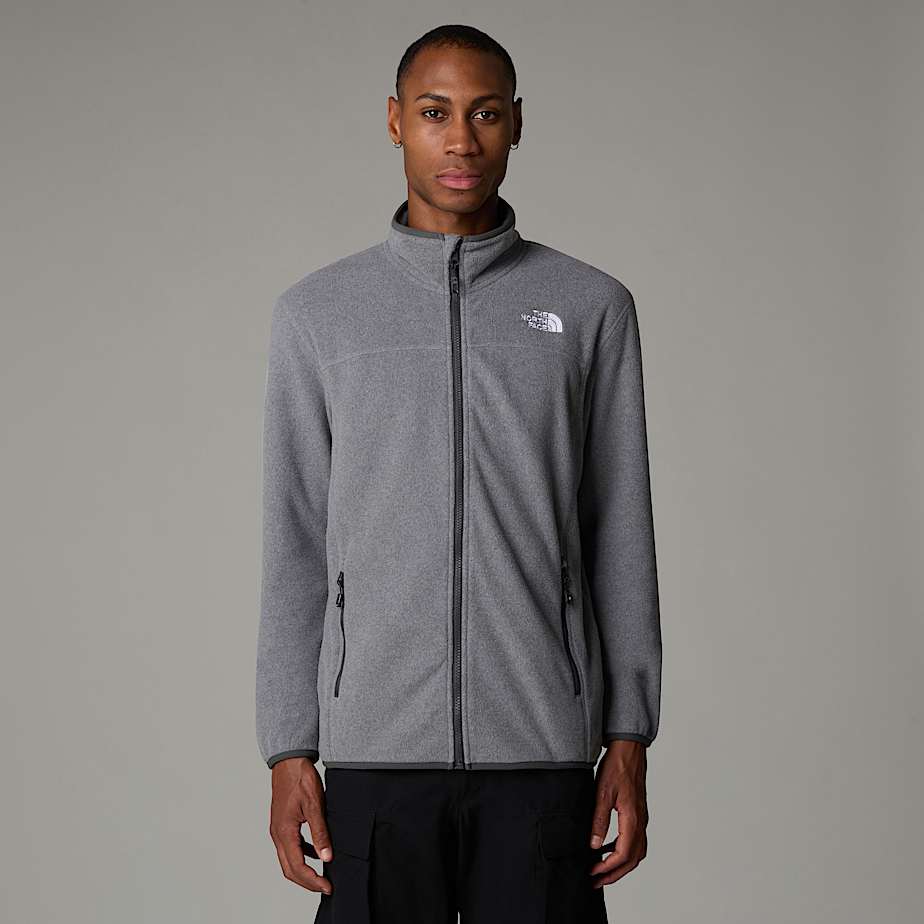 The North Face 100 Glacier Fleece Mit Durchgehendem Rv Für Herren Tnf Medium Grey Heather-npf Größe XS male