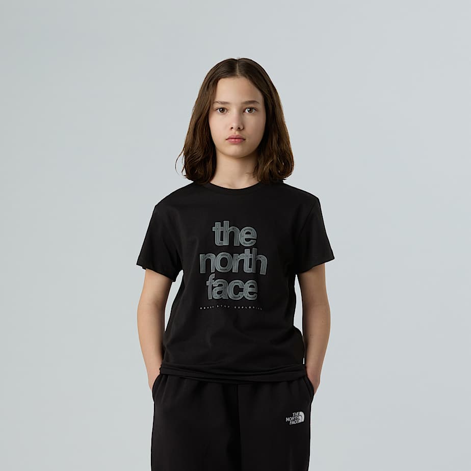 The North Face Reflektierendes & Relaxt Geschnittenes Logo T-shirt Für Mädchen Tnf Black Größe XXL female