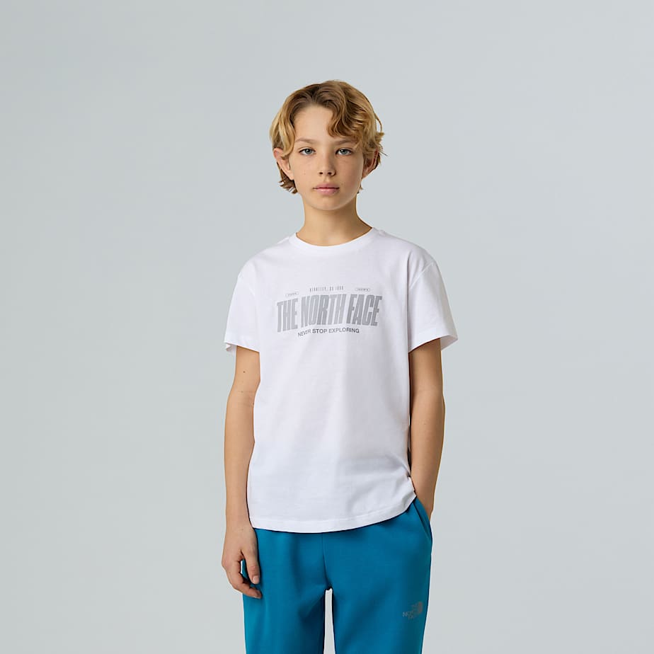 The North Face Logo Reflektierendes & Relaxt Geschnittenes T-shirt Für Jungen Tnf White Größe L male