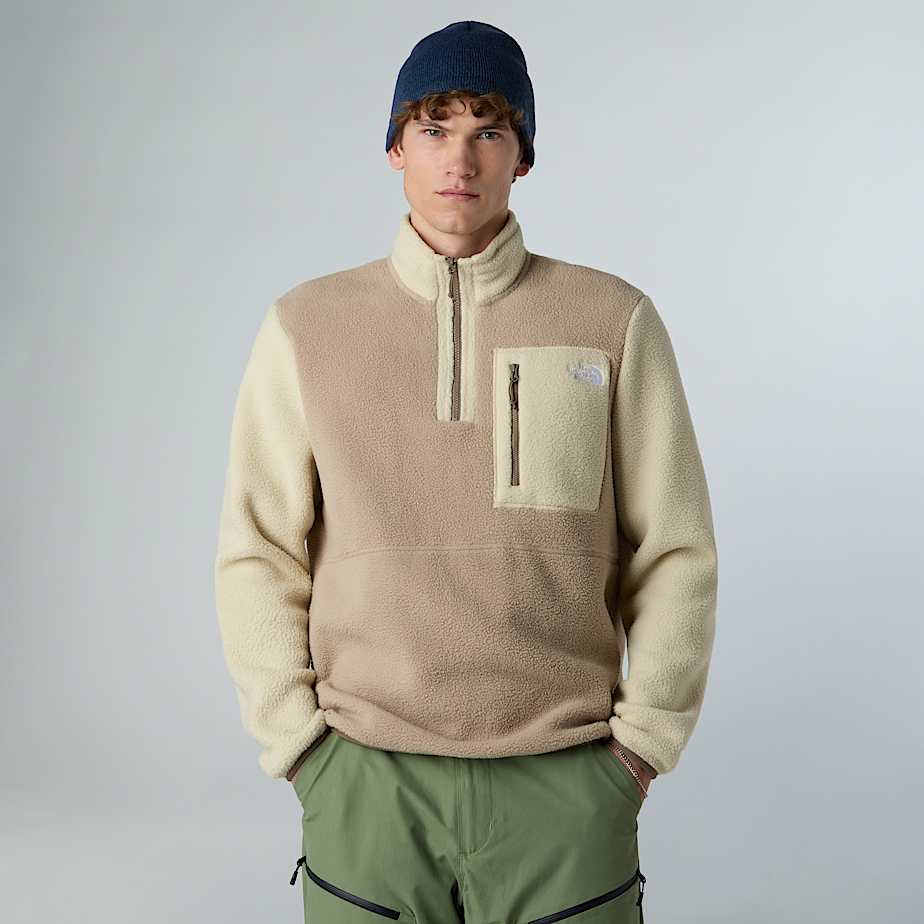 The North Face Yumiori Fleecejacke Mit 1/4-langem Rv Für Herren Mushroom Grey-gravel-mocha Brown Größe XS male