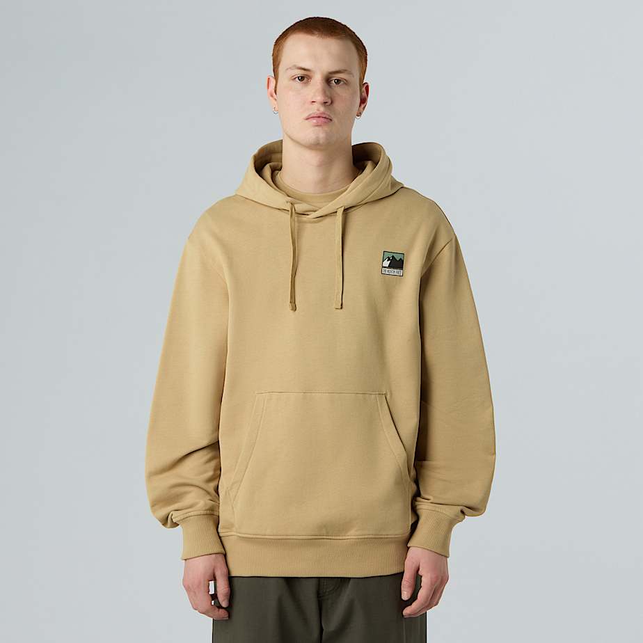 The North Face Mountain Logo Relaxt Geschnittener Kapuzenpulli Für Herren Khaki Stone Größe XL male