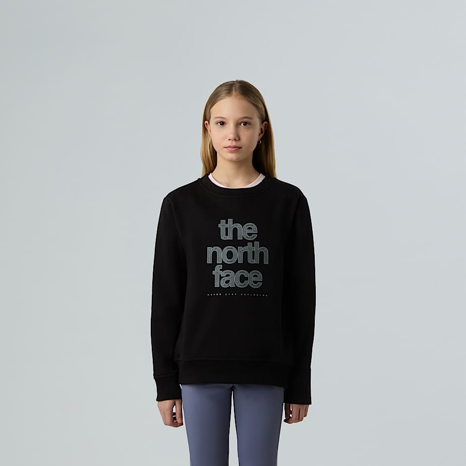 The North Face Reflektierendes & Relaxt Geschnittenes Logo Sweatshirt Für Mädchen Tnf Black Größe XS female