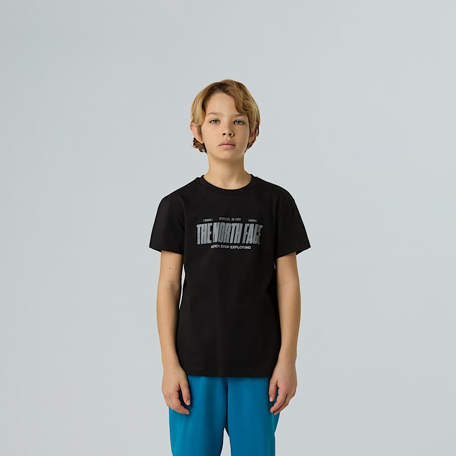 The North Face Logo Reflektierendes & Relaxt Geschnittenes T-shirt Für Jungen Tnf Black Größe XL male