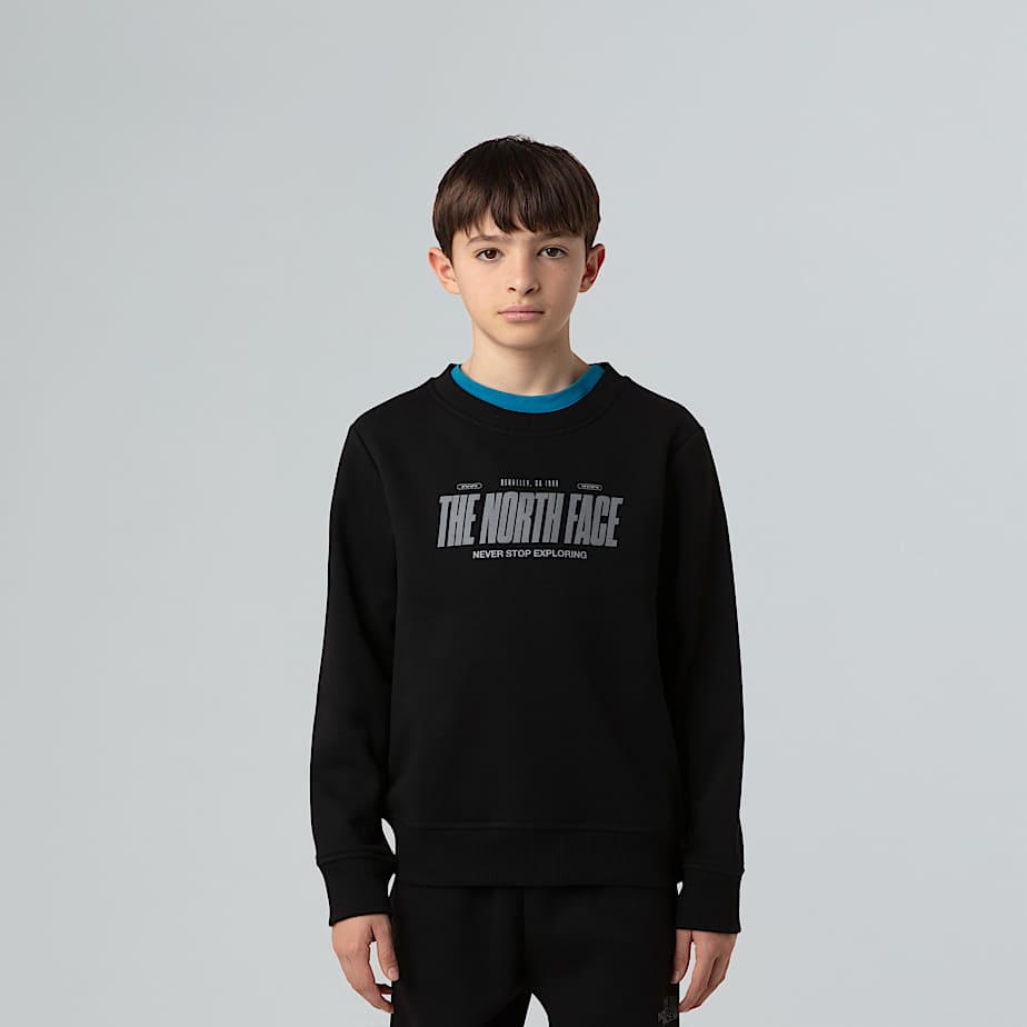 The North Face Logo Reflektierendes & Relaxt Geschnittenes Sweatshirt Für Jungen Tnf Black Größe XXL male