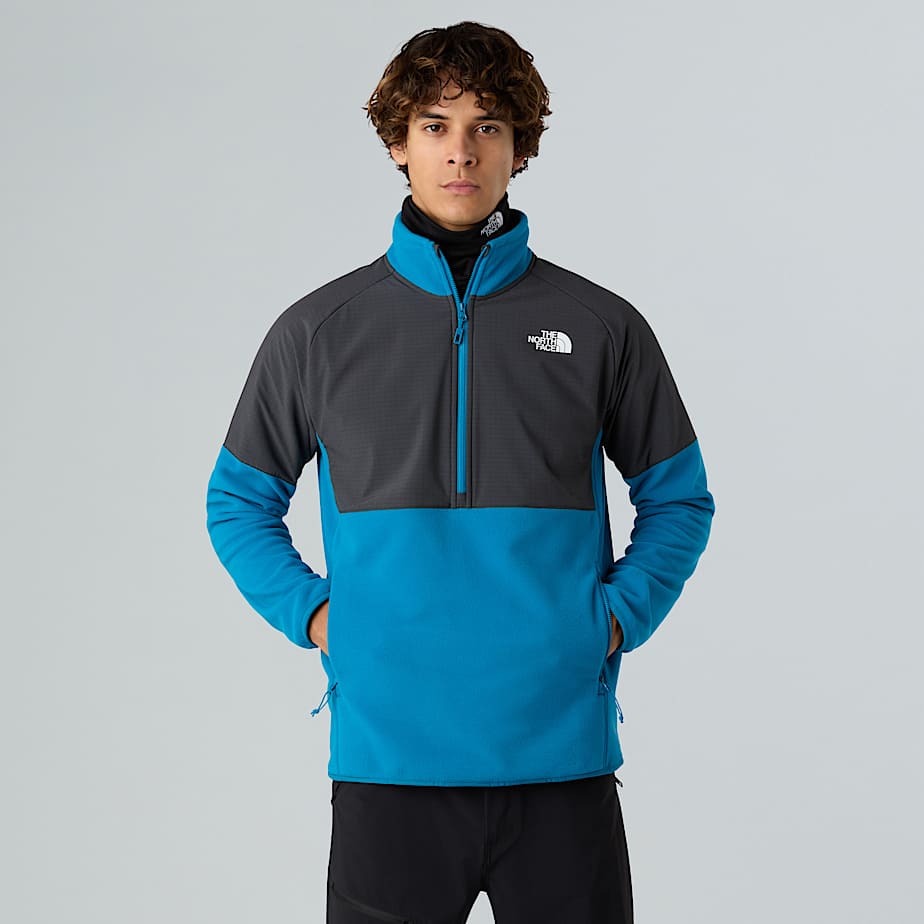 The North Face Glacier Fleece In Schwerer Qualität Mit 1/2-langem Rv Für Herren Dusk Blue-asphalt Grey Größe XXL male
