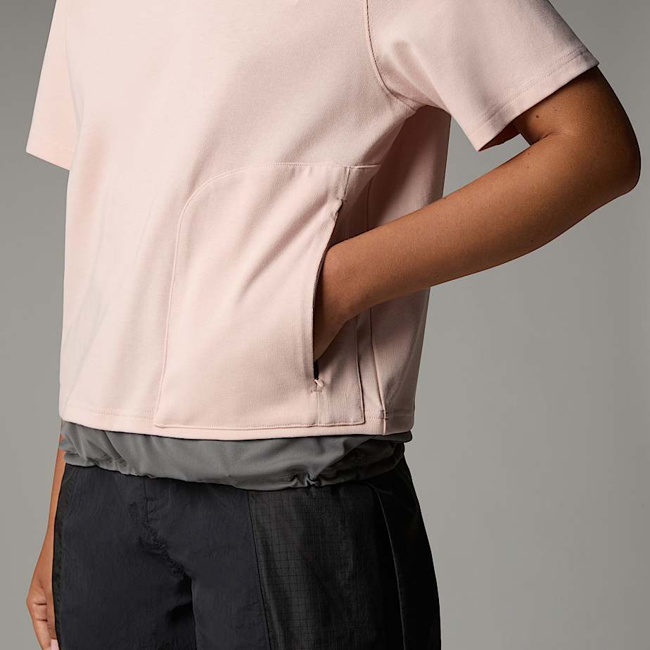 T-shirt van materiaalmix voor dames - 7