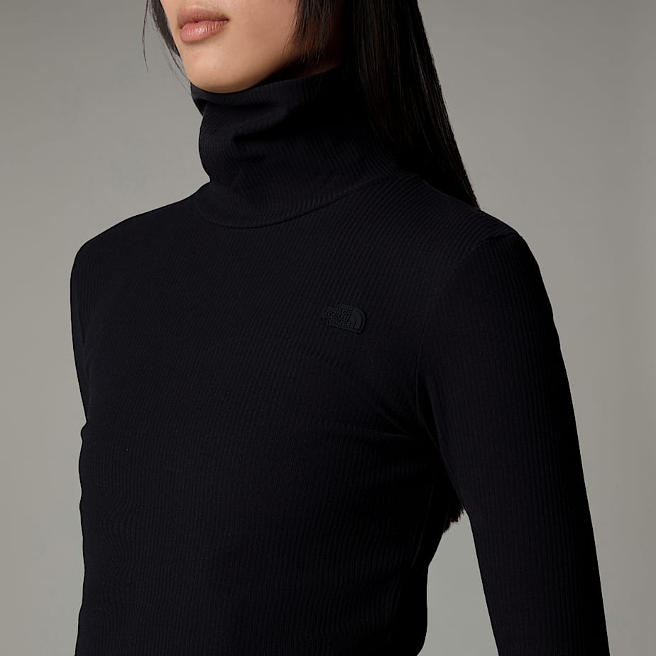 Womens ribbed black turtleneck on sale