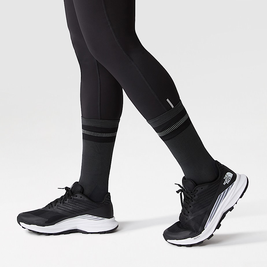 Black and white striped 'running shoes top