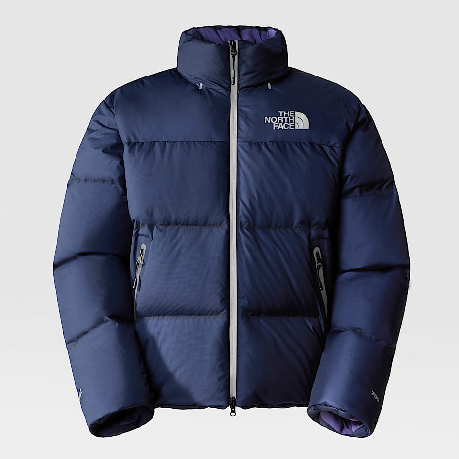 Blue and white north face jacket store