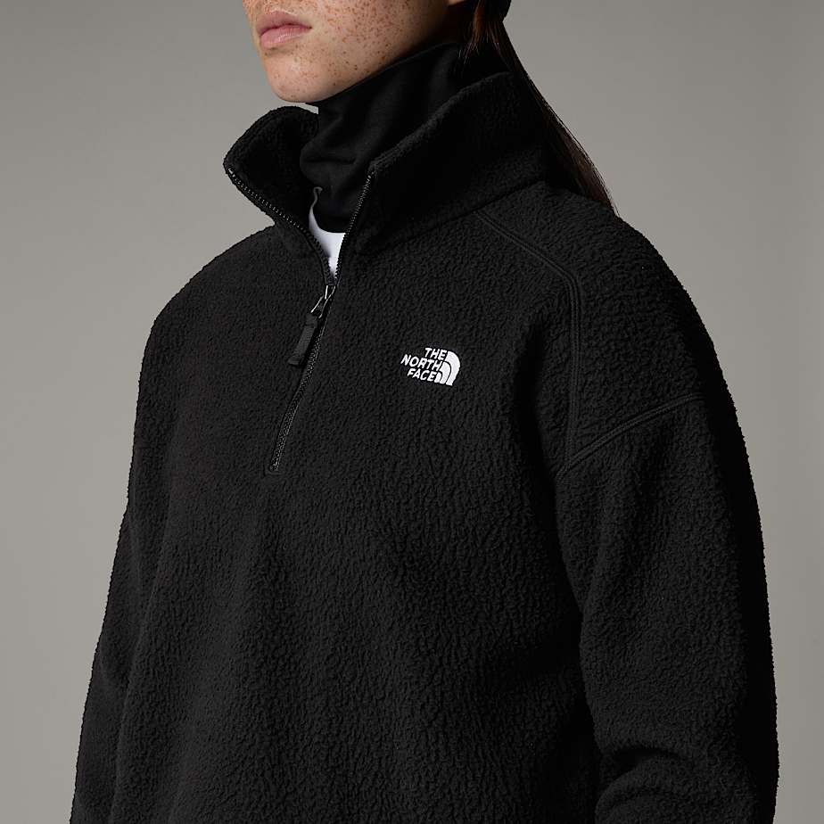 Black cropped fleece sales