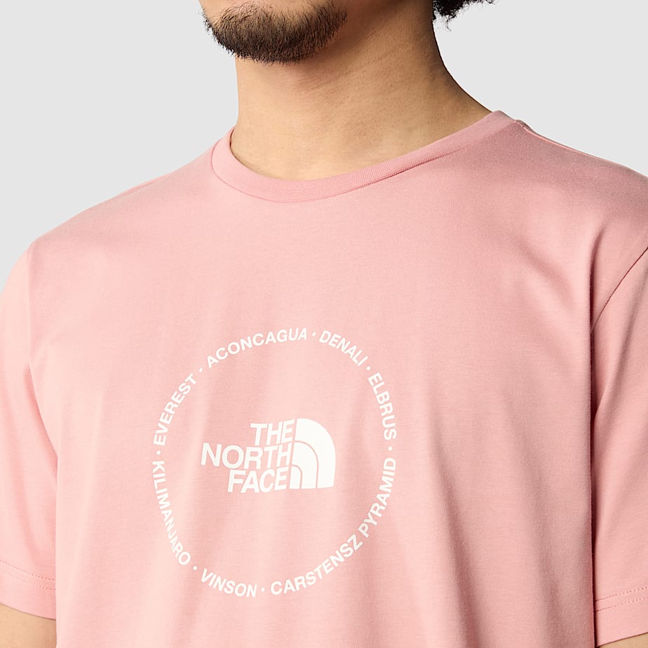 Mens pink north face t shirt 2025