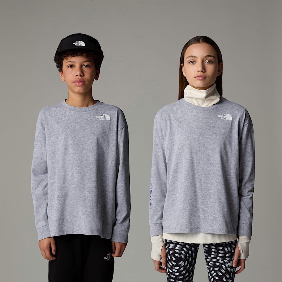 Oversized Varsity T shirt met lange mouwen en print voor tieners The North Face NL