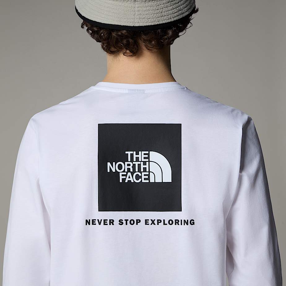 North face men's long sleeve red box tee deals