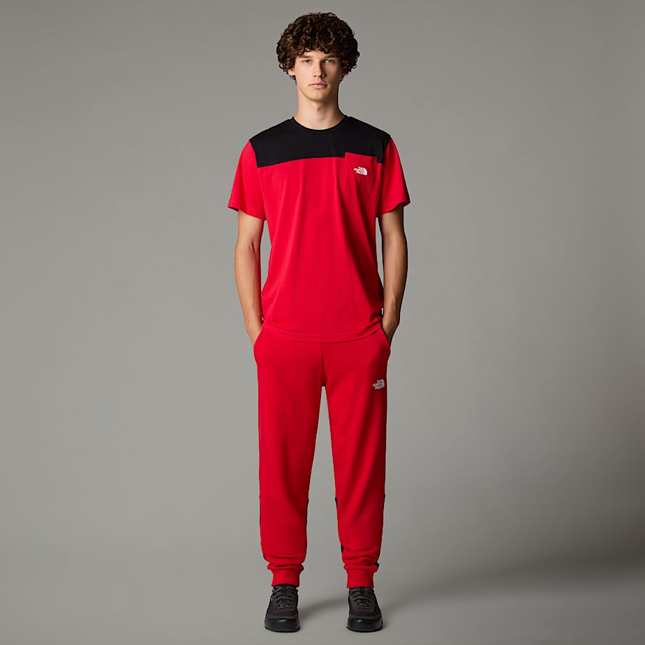 Black and red north face t shirt sale