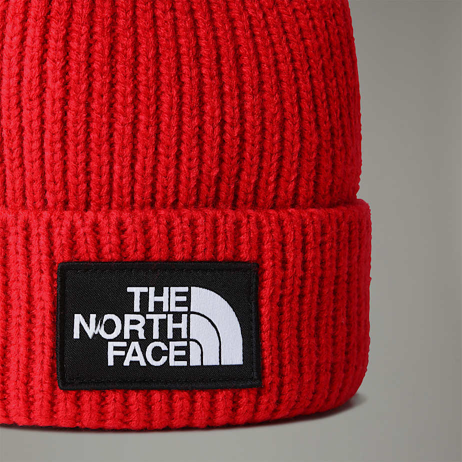 The north face logo box cuffed beanie hat deals
